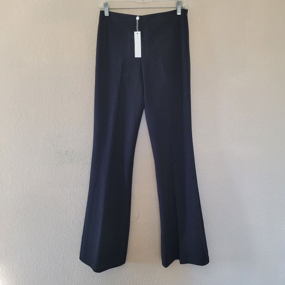 Trina Turk Black Lancelot Flare Leg Dress Pants Size 00 Side Zip Stretch USA Nwt